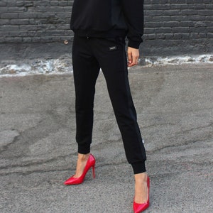 Black LAZY Sweatpants | Women&#39;s Sweatsuit | Jogger Comfy