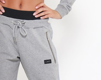 CD LAZY Gray Sweatpants | Women's Jogger | Comfy Sweatsuit