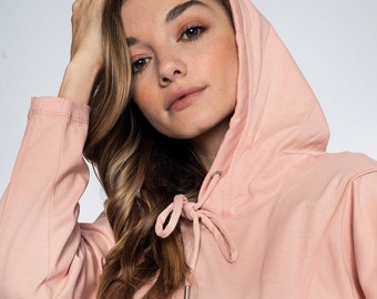 CD Rose / Pastel Pink Light Weight Hoodie | Women's Sweater | Longsleeve