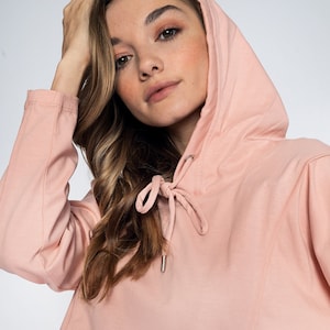 Lichtgewicht hoodie CD Rose/pastelroze | Damestrui | Longsleeve