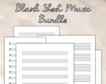 Blank Sheet Music Bundle, Printable Sheet Music, Printable Staff Paper, Music Teacher Essentials