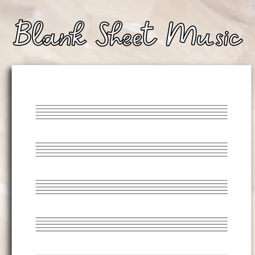 Printable Music Paper Blank Sheet Music Paper Easy to Use Etsy