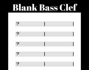 Printable Bass Clef Sheet Music - Blank Staff Paper. Blank Sheet Music.