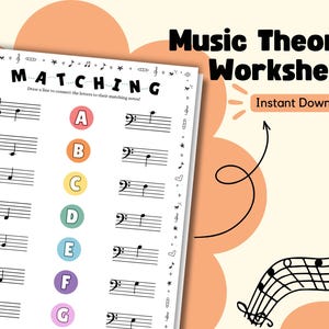 Music Theory Worksheet, Matching Musical Alphabet Practice, Music Notes, Piano Theory, Teaching Resources, Piano Key Letters