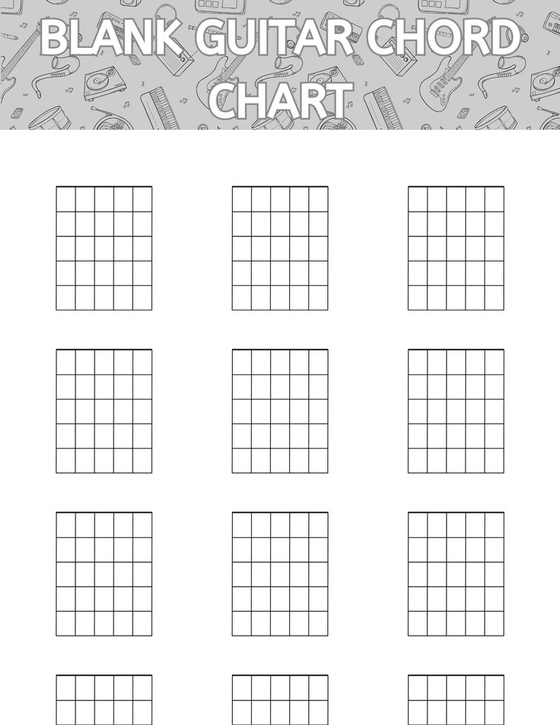 Guitar Printable Chord Charts, Blank Chord Chart, Music Teaching ...
