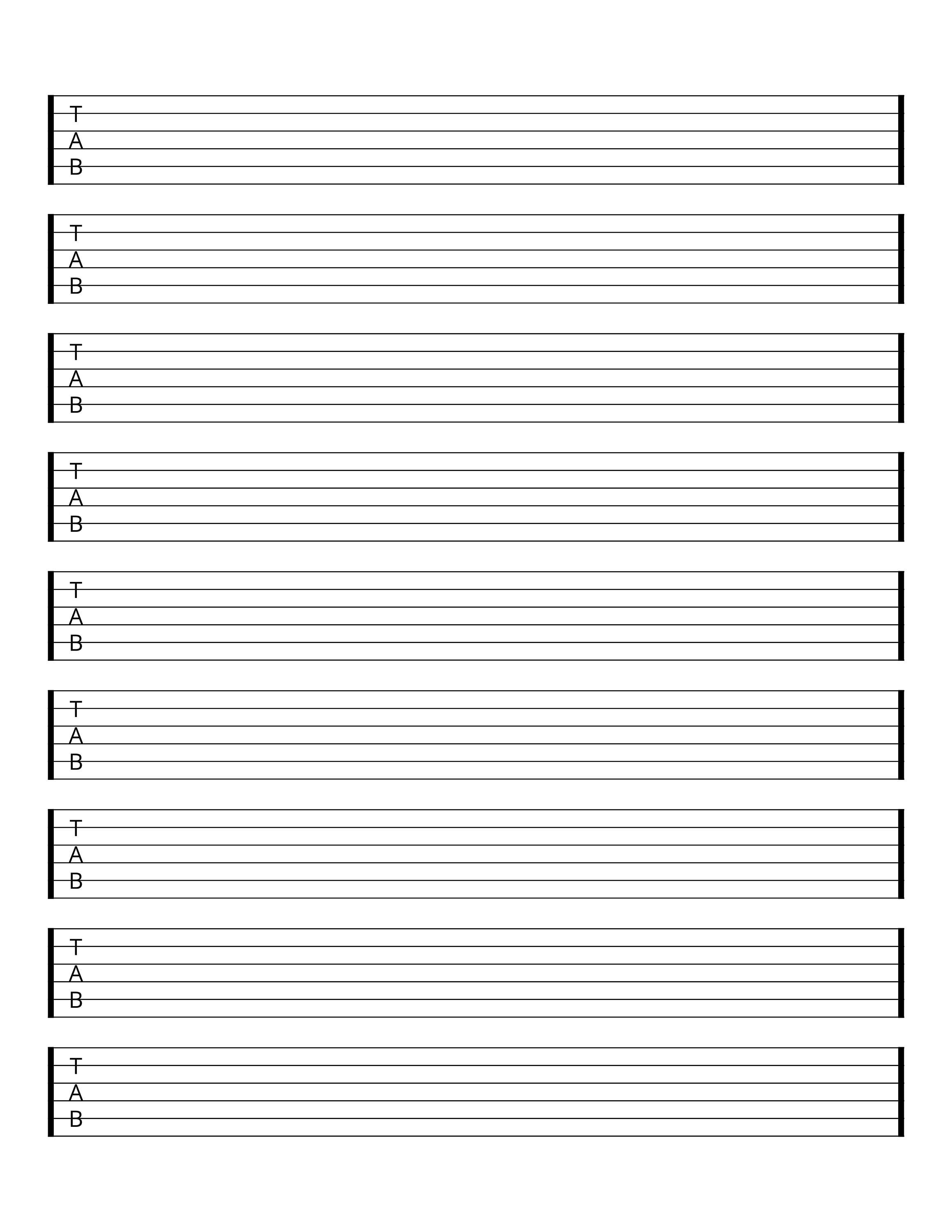 Printable Blank Guitar Tab Bundle Digital Download Sheet Etsy India