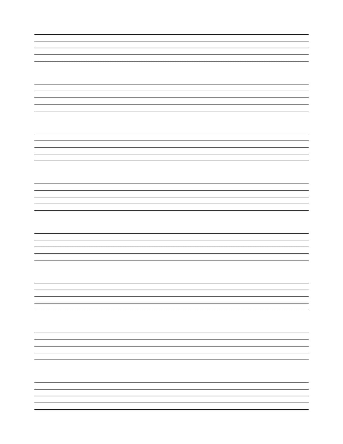 Printable Blank Sheet Music 8 Staves Blank Staff Paper Etsy