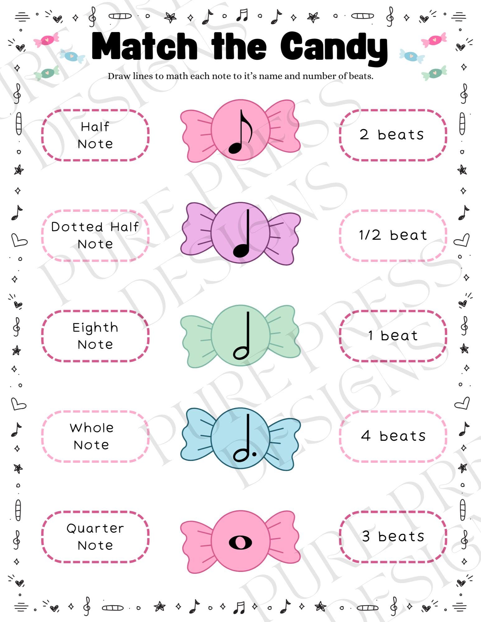 Valentine's Themed | Music Note & Rhythm Matching Game | Printable ...