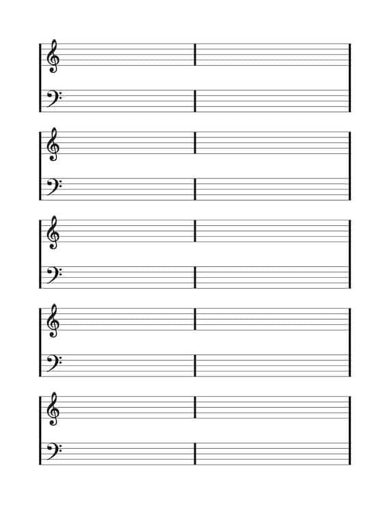 Staff Paper / Blank Sheet Music (A4) by sabas