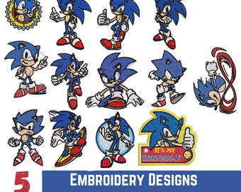 Sonic Embroidery Design Hedgehog Machine Embroidery Design Runner Hedgehog Sega Embroidery Pattern Sonic character Embroidery File.