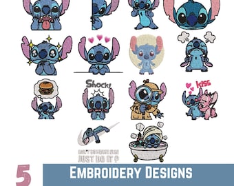 Stitch Embroidery Machine File Stitch Embroidery Design Embroidery Patterns MachineEmbroidery Designs Cute Baby Stitch Heart Lilo and Stitch