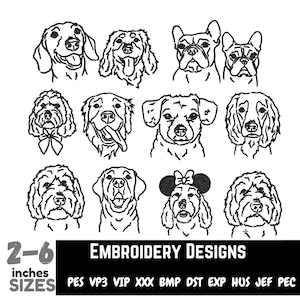 Dog embroidery designs, dog embroidery patterns,dog embroidery files Machine embroidery designs Pet Embroidery Puppy Embroidery Design.