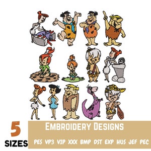 Flintstones Embroidery Design Fred Flintstone Cartoon Flinstones Machine Embroidery Designs Cartoon Movie Bundle Embroidery Fred Bam Bam.