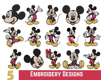 Motif de broderie Mickey Mouse, Mickey et Minnie Mouse. Motif de broderie machine Mickey Mouse. Fichiers de broderie. Garçon, Souris, Fille.
