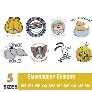 Pack de motifs de broderie de dessins animés, motifs de broderie de dessins animés, machines à broder, pack de fichiers de broderie, motifs de dessins animés pour bébés, personnage de dessin animé