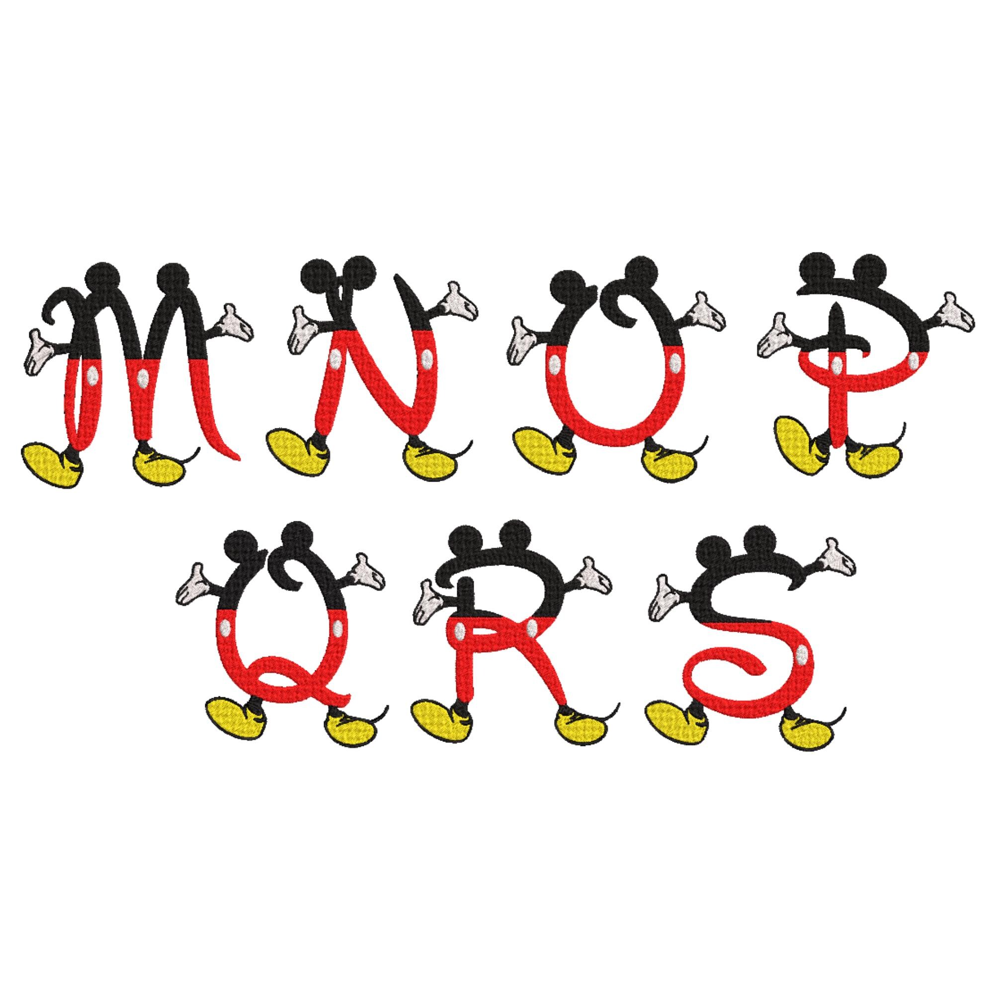 Mickey Mouse Alphabet Embroidery Design Mickey Mouse Letters and Mickey ...
