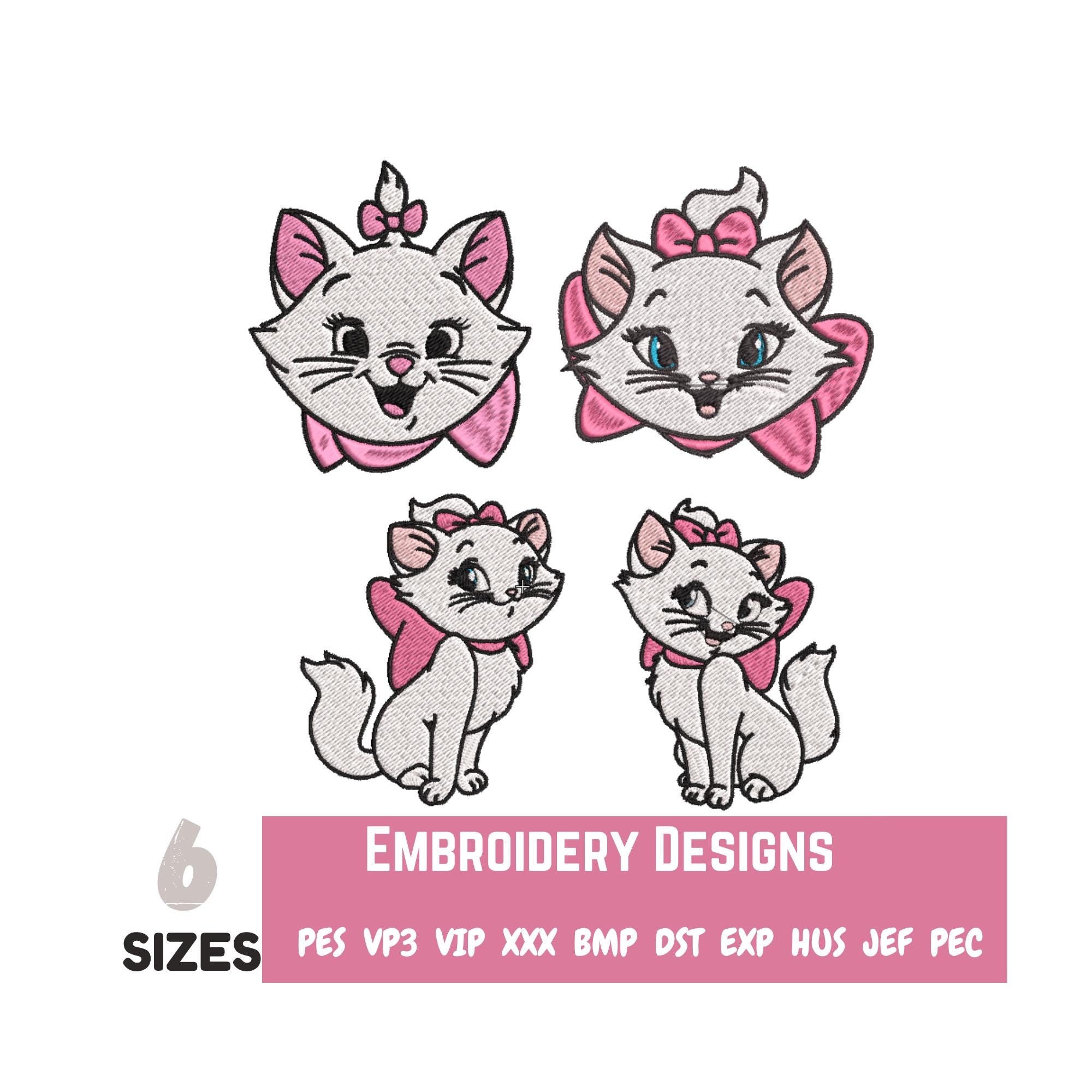 Cute Cat Embroidery Design Machine Embroidery Design Animal Embroidery ...