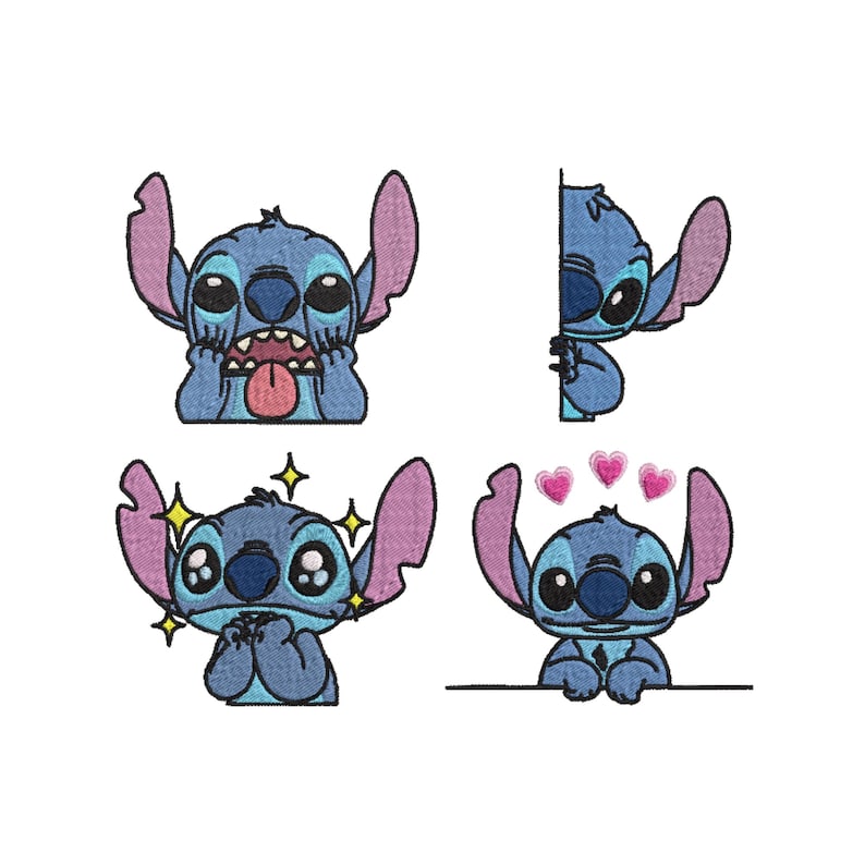 Stitch Embroidery Machine File Stitch Embroidery Design Embroidery Patterns MachineEmbroidery Designs Cute Baby Stitch Heart Lilo and Stitch image 5