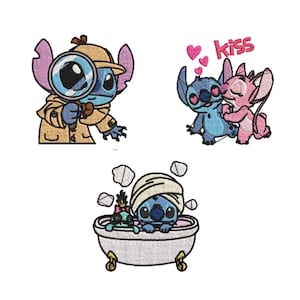 Stitch Embroidery Machine File Stitch Embroidery Design Embroidery Patterns MachineEmbroidery Designs Cute Baby Stitch Heart Lilo and Stitch image 2