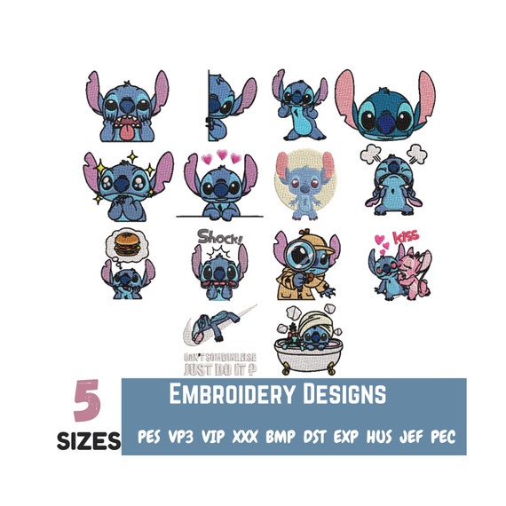 Stitch Embroidery Machine File Stitch Embroidery Design Embroidery Patterns MachineEmbroidery Designs Cute Baby Stitch Heart Lilo and Stitch
