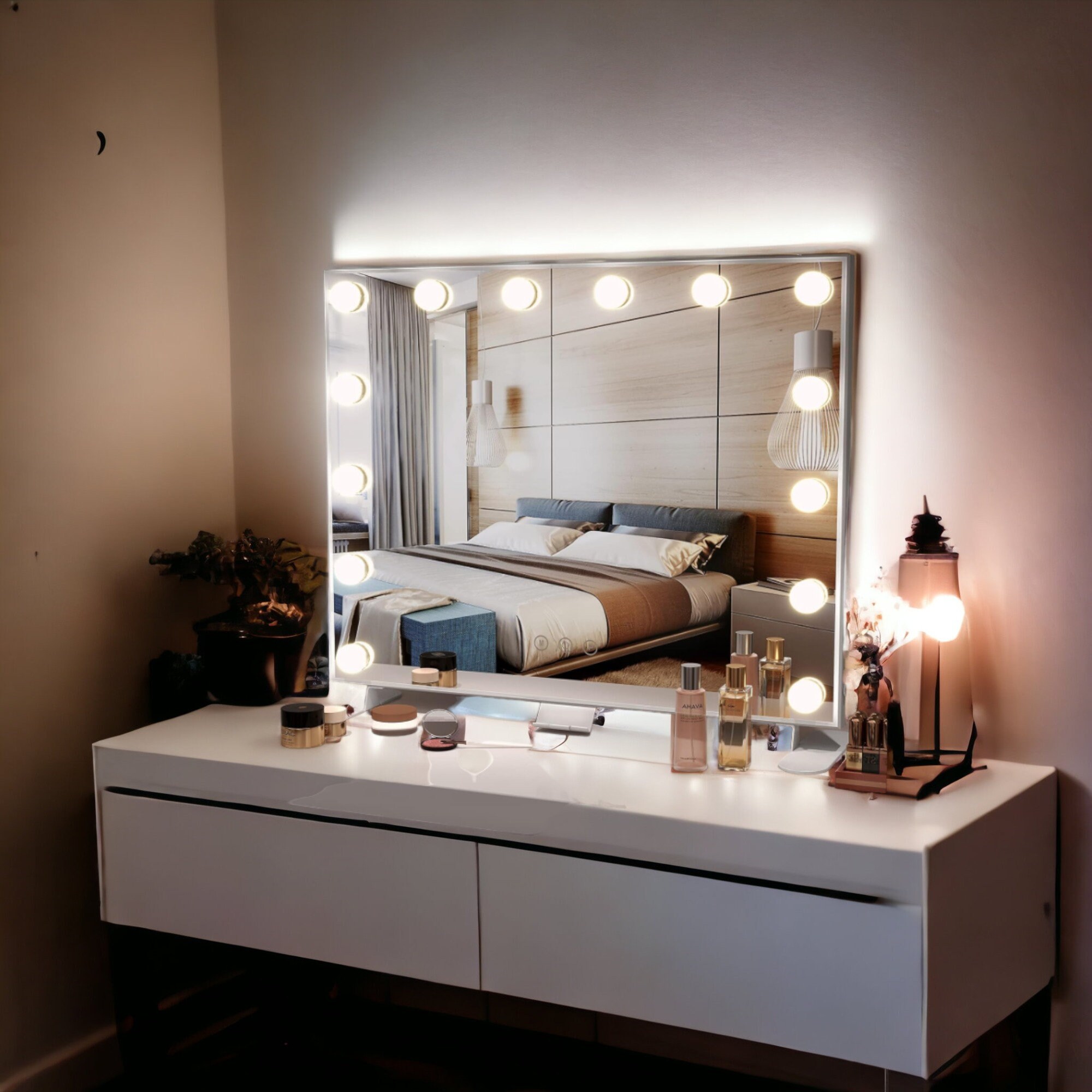 Vanity mirror sale with lights long