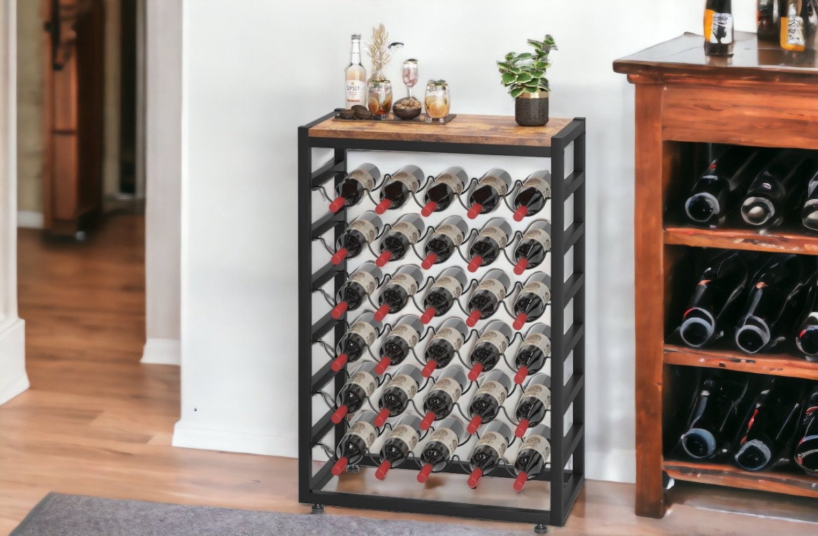 Wine Rack Freestandingvintage Wine Storage Display Shelves 30 Bottles
