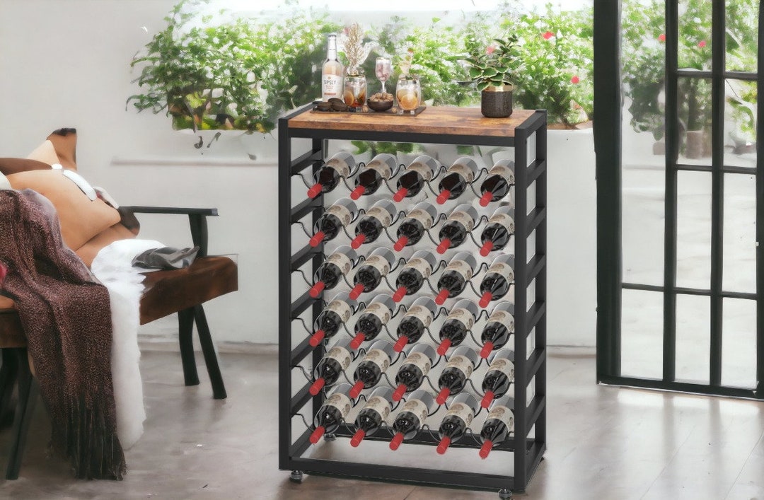 Wine Rack Freestandingvintage Wine Storage Display Shelves 30 Bottles