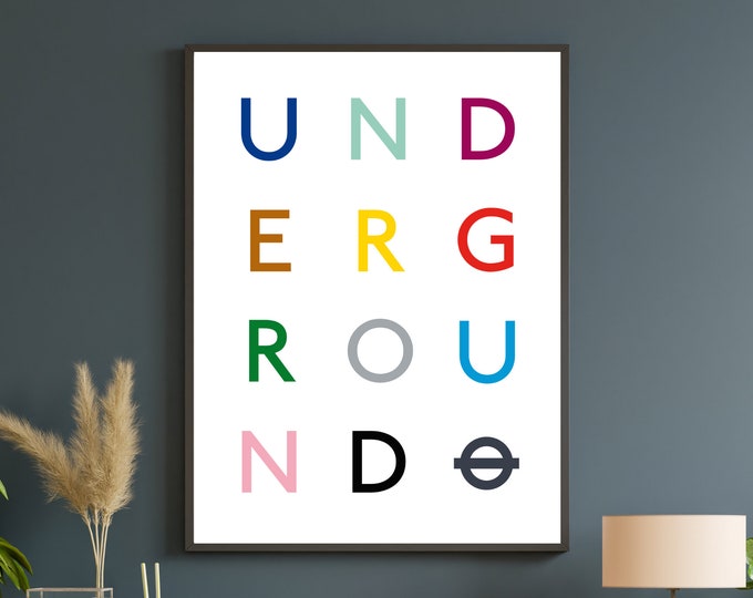 London Underground Print | London Tube Map | Travel Transport | Underground Wall Decor | Travel Gift