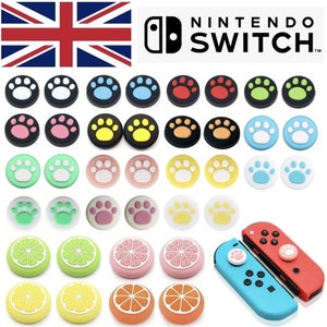 Nintendo Switch & Lite Thumb Grips Analog Stick Covers Cat Paw Prints Fruits Caps For Joystick Joy Con Controllers FAST AND FREE