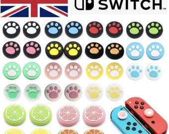 Nintendo Switch & Lite Thumb Grips Analog Stick Covers Cat Paw Prints Fruits Caps For Joystick Joy Con Controllers FAST AND FREE