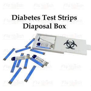 Verwijderingsdoos teststrips | Diabetesbehandelingscontainer met biologisch gevaarlijk symbool