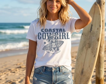 Coastal Cowgirl T-Shirt | Country Soul, Ocean Heart T-shirt | Coastal and Western Graphic Tee for Women