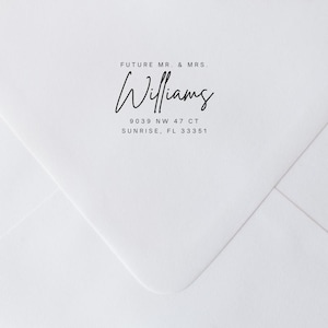 Future Mr and Mrs Address Stamp, Wedding Stamp, Return Address Stamp, Elegant Return Address Stamp, Rubber Stamps, Self Inking Address Stamp