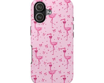 Pink Flamingo Bow Phone Case | Coquette Flamingo with Bow Phone Case | Cute Girly Coastal Case | Feminine Summer Phone Case