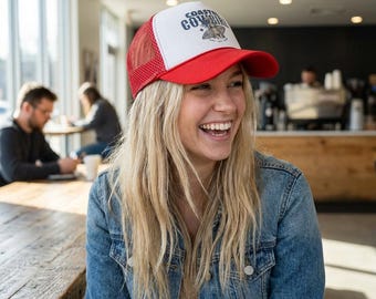 Coastal Cowgirl Foam Trucker Hat, Beach Girlie Trucker Hat, Western Beach Trucker Hat