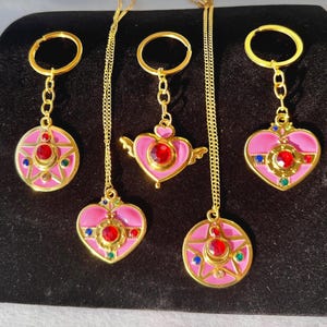 Sailor Moon Locket Keychain Necklace: Magical Girl Anime Jewelry