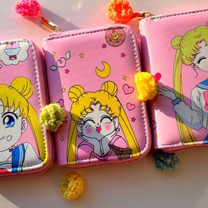 Sailor Moon Zipper Wallet – Anime-Inspired Purse, Magical Girl Gift, Kawaii Moon Crystal Design