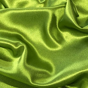 CHARTREUSE GREEN (#55) Crepe Back Satin 60&quot; - Bridal Prom Dress Costume Curtain Stage Mardi Gras Cosplay Craft Home Decorations