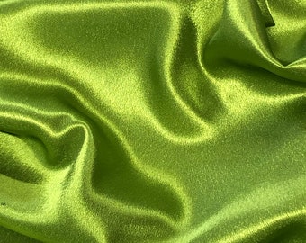 CHARTREUSE GREEN (#55) Crepe Back Satin 60" - Bridal Prom Dress Costume Curtain Stage Mardi Gras Cosplay Craft Home Decorations