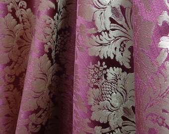 BURGUNDY WINE with GOLD Jacquard Damask - Upholstery Drapery Fabric 118&quot;/120&quot;  Chair Drapery Couch Wall Crafts Stage Home Decoration