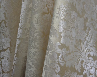 WHEAT CREAM Sage with Ivory CREAM Jacquard Damask - Upholstery Drapery Fabric 118&quot;/120&quot; Chair Curtain Wall Crafts Stage Home Decoration