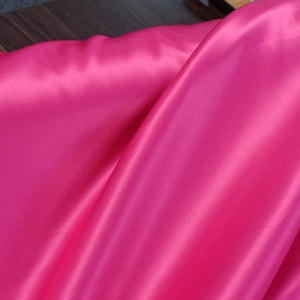 FUCHSIA 3% STRETCH Satin Premium Quality 60&quot; - Bridal, Prom, Costume, Curtain, Stage, Dance, Mardi Gras, Cosplay, Home, Decor, Crafts