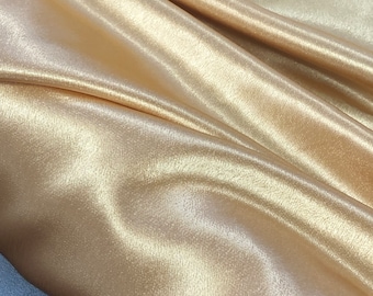 MEDIUM GOLD Crepe Back Satin 60" - Bridal Prom Dress Costume Curtain Stage Mardi Gras Cosplay Craft Home Decorations