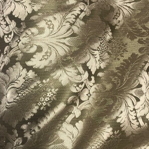 OLIVE GREEN with Light GOLD Jacquard Damask - Upholstery Drapery Fabric 118&quot;/120&quot; Chair Curtain Wall Crafts Stage Home Decoration