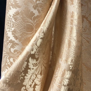 YELLOW GOLD with Large GOLD Jacquard Damask - Upholstery Drapery Fabric 118&quot;/120&quot; Chair Curtain Wall Crafts Stage Home Decoration