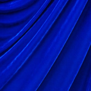 Royal BLUE - STRETCH VELVET 58&quot;/60&quot; - Costume Event Prom Designer Dress Scrunchie Home Decoration Stage Performance Bows Crafts