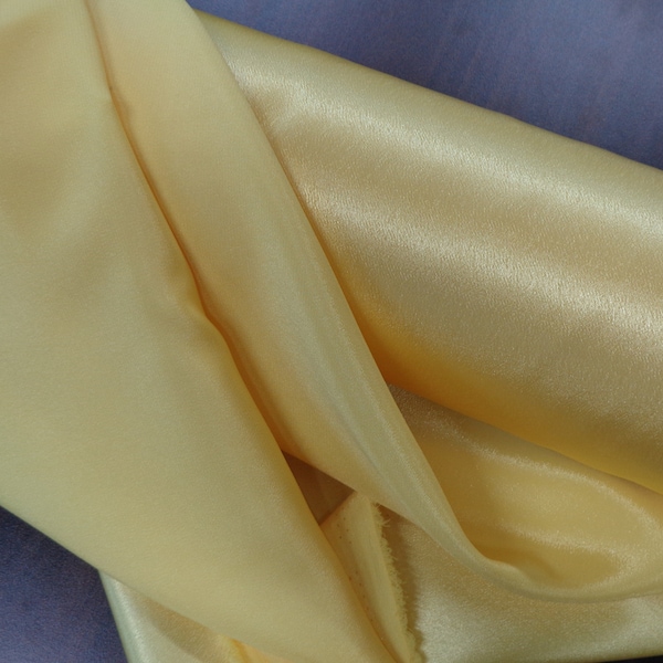 PASTEL YELLOW (#33) Crepe Back Satin 60" - Bridal Prom Dress Costume Curtain Stage Decoration Mardi Gras Cosplay Home Craft Wedding Event