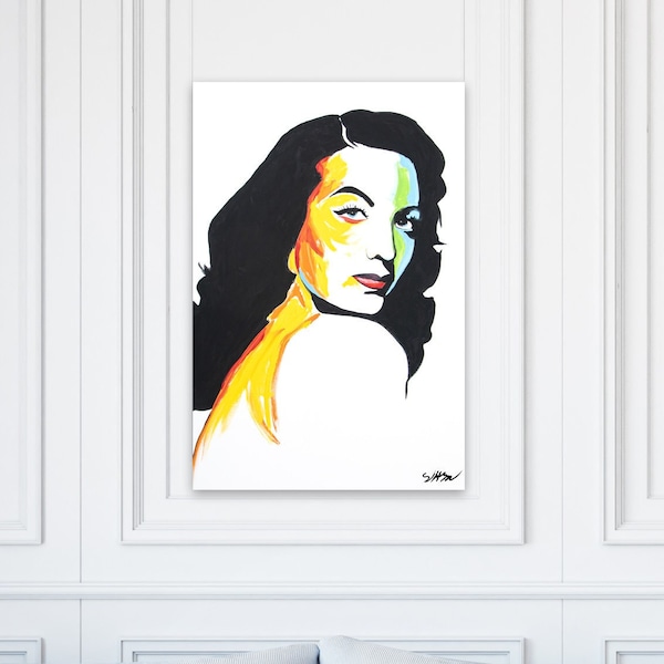 María Félix, Canvas Wall Art Print, Home Decor, Mexican Art, Mexican Restaurant Decor