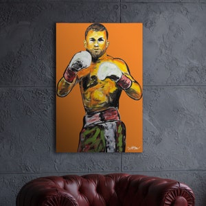 Canelo Álvarez, Canvas Wall Art Print, Home decor, Mexican Art, Mexican Restaurant Decor
