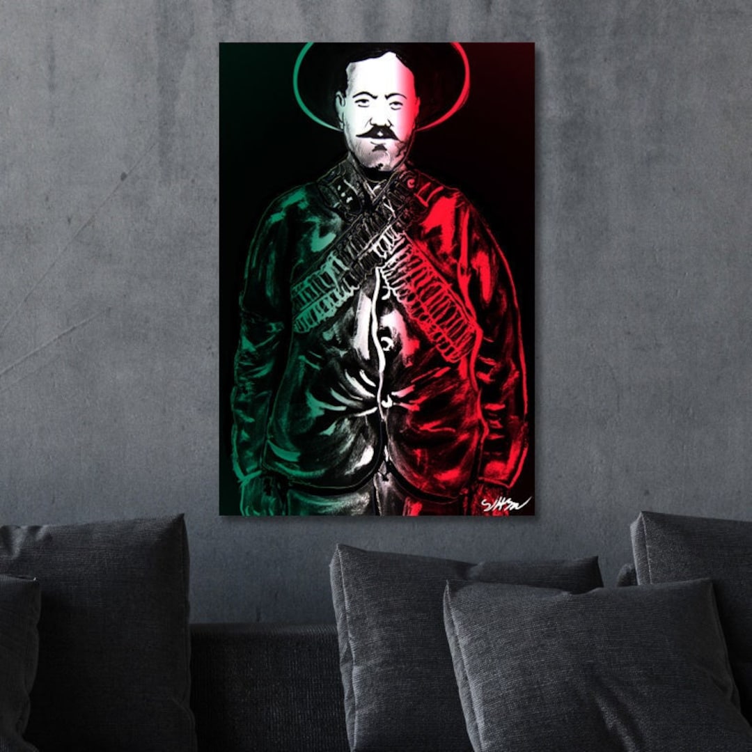 Pancho Villa, Canvas Wall Art Print, Home Decor, Mexican Art, Mexican